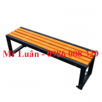 Ghế công viên không tựa nan gỗ nhựa màu nâu sáng