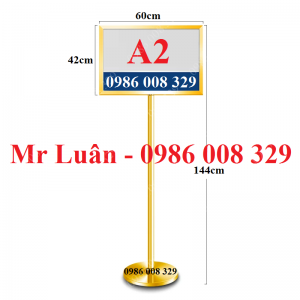 Bảng chỉ dẫn inox vàng 2 mặt A2 ngang