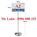 Bảng chỉ dẫn inox đứng 2 mặt A2 ngang