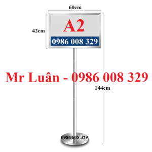 Bảng chỉ dẫn inox đứng 2 mặt A2 ngang