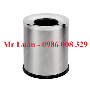 Thùng rác inox tròn nắp hở size nhỏ trong phòng