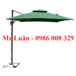 Ô dù ngoài trời 3m lệch tâm vuông màu xanh khung nhôm