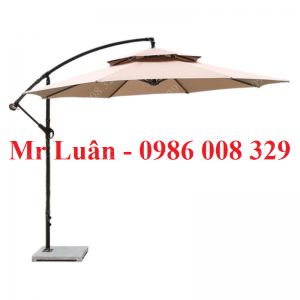 Ô dù ngoài trời 3m lệch tâm vuông màu kaki khung thép