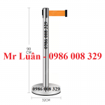 Cột chắn inox dây kéo căng màu cam