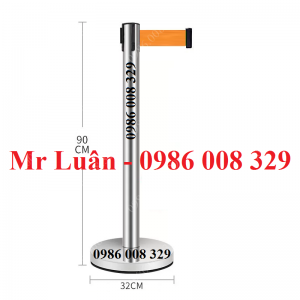 Cột chắn inox dây kéo căng màu cam
