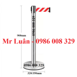 Cột chắn inox dây kéo căng sọc đỏ trắng