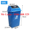thung-rac-nhua-xanh-nuoc-bien-nap-day-60l - ảnh nhỏ  1