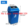 thung-rac-nhua-xanh-nuoc-bien-nap-day-40l - ảnh nhỏ  1