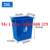 thung-rac-nhua-xanh-nuoc-bien-nap-day-20l - ảnh nhỏ 2