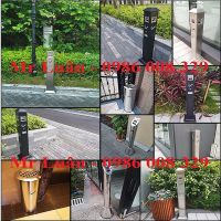 Cột trụ inox tròn vuông có gạt tàn giá rẻ