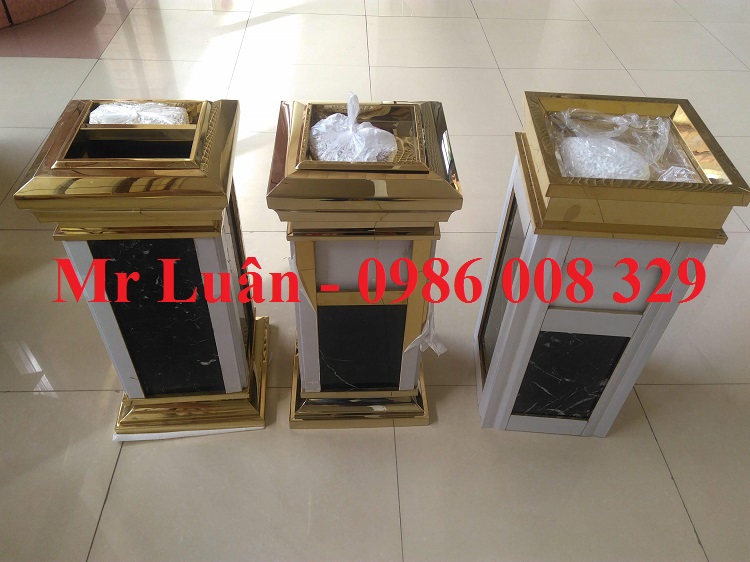 Top 5 Thùng rác inox vàng cao cấp đá hoa cương khách sạn nhà hàng bán chạy nhất
